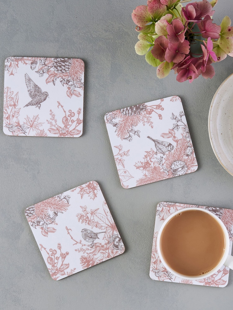 Victoria Eggs Deep brown and russet Autumn Garden 2 Set of 4 Coasters - Image 1 of 1