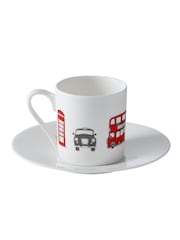 Victoria Eggs Red and Charcoal London Skyline Set of 2 Espresso Cup & Saucers - Image 3 of 3