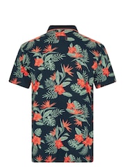 Weird Fish Blue Sarat Organic Printed Polo Shirt - Image 5 of 5
