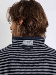 Weird Fish Grey Shorling Eco Quarter Zip Stripe Macaroni Sweatshirt - Image 5 of 8