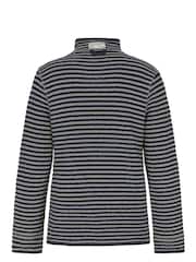 Weird Fish Grey Shorling Eco Quarter Zip Stripe Macaroni Sweatshirt - Image 8 of 8