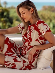 Weird Fish Red Orlando Linen Pocket Dress - Image 2 of 8