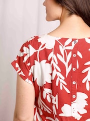 Weird Fish Red Orlando Linen Pocket Dress - Image 6 of 8