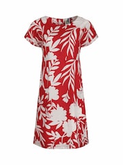 Weird Fish Red Orlando Linen Pocket Dress - Image 7 of 8
