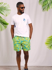 Weird Fish Dark Blue Belukha Printed Swim Shorts - Image 1 of 8