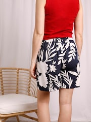 Weird Fish Blue Aloha Printed Linen Shorts - Image 2 of 6