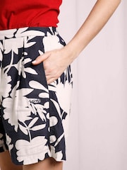 Weird Fish Blue Aloha Printed Linen Shorts - Image 4 of 6