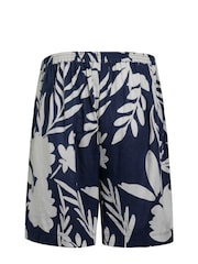 Weird Fish Blue Aloha Printed Linen Shorts - Image 6 of 6