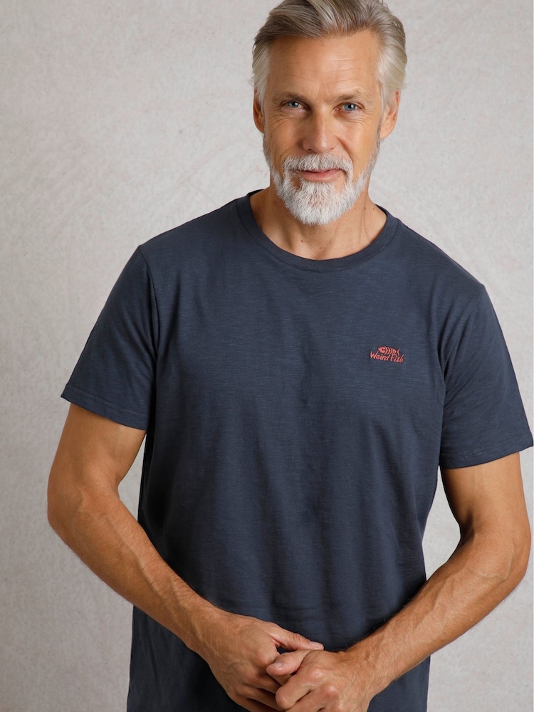 Темно-синий - Weird Fish Fished Branded 100% Cotton T-Shirt - Image 1 of 7
