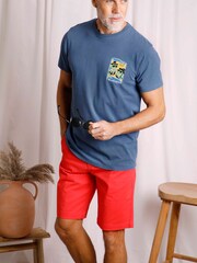 Weird Fish Blue 100% Cotton Booze Brothers Heritage Wash Artist T-Shirt - Image 3 of 6
