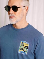 Weird Fish Blue 100% Cotton Booze Brothers Heritage Wash Artist T-Shirt - Image 4 of 6