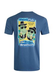 Weird Fish Blue 100% Cotton Booze Brothers Heritage Wash Artist T-Shirt - Image 6 of 6