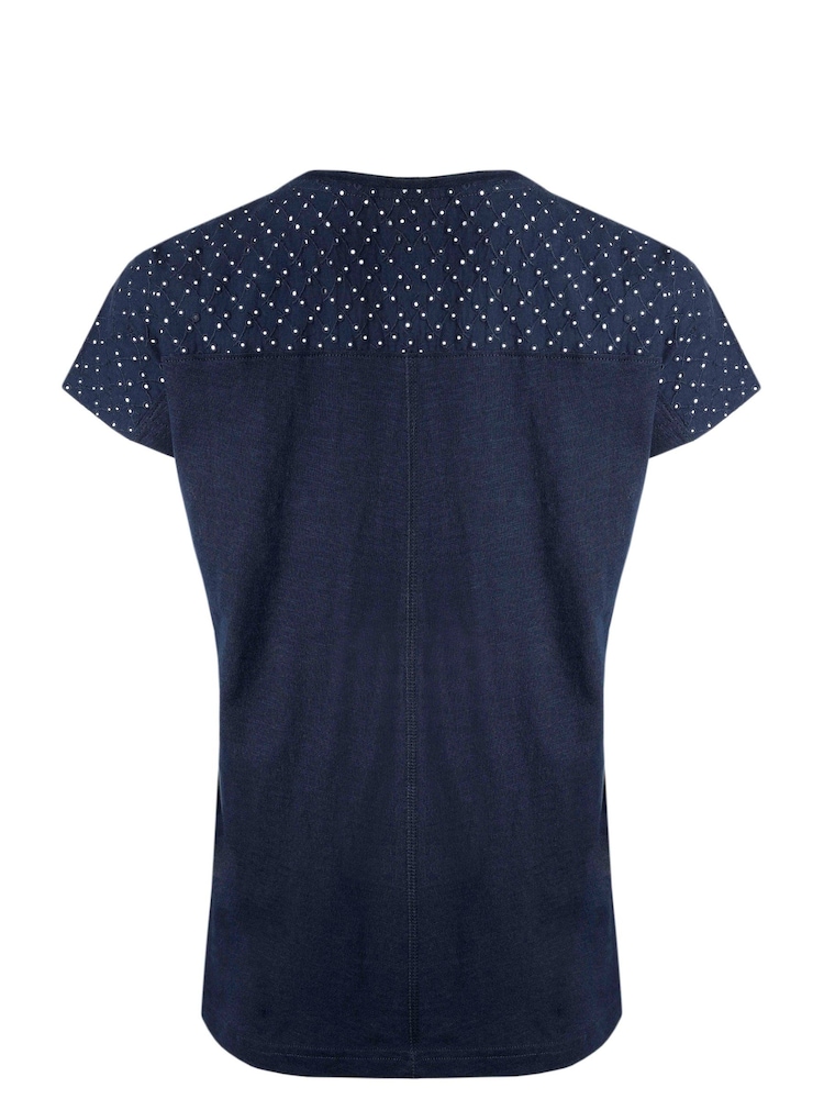 Weird Fish Blue 100% Cotton Pernille Cutaway T-Shirt - Image 7 of 7