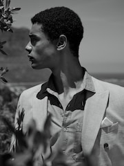 Нейтральный - Regular Fit Dogtooth Double Breasted Blazer - Image 4 of 8