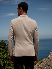 Нейтральный - Regular Fit Dogtooth Double Breasted Blazer - Image 5 of 8