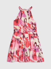 River Island Pink Halter Satin Dress - Image 1 of 4
