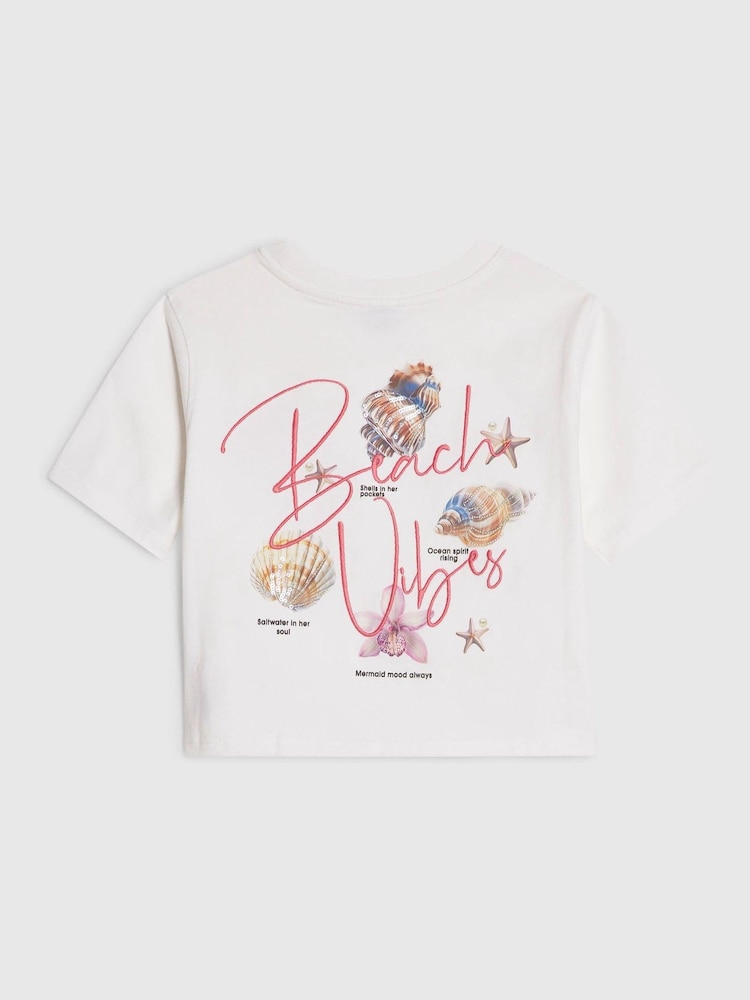 River Island White Beach Vibes T-Shirt - Image 2 of 4