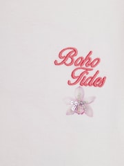 River Island White Beach Vibes T-Shirt - Image 3 of 4