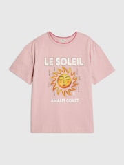 River Island Pink Sun Boyfriend T-Shirt - Image 1 of 4