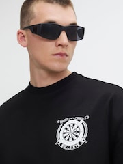 River Island Black Oversized Bullseye Dartbord T-Shirt - Image 3 of 4