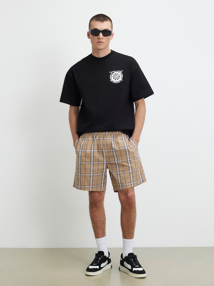 River Island Black Oversized Bullseye Dartbord T-Shirt - Image 4 of 4