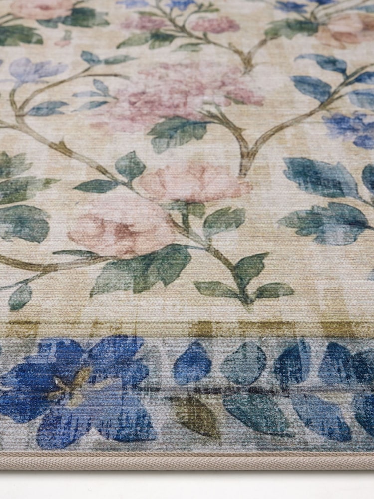 Hug Rug Natural and Blue Lady Rose Runner - Image 3 of 3