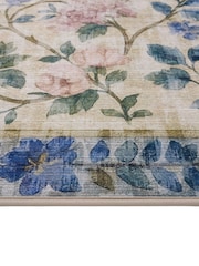 Hug Rug Natural and Blue Lady Rose Runner - Image 4 of 6