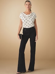 Black Relaxed Bootcut 100% Cotton Jeans - Image 1 of 7
