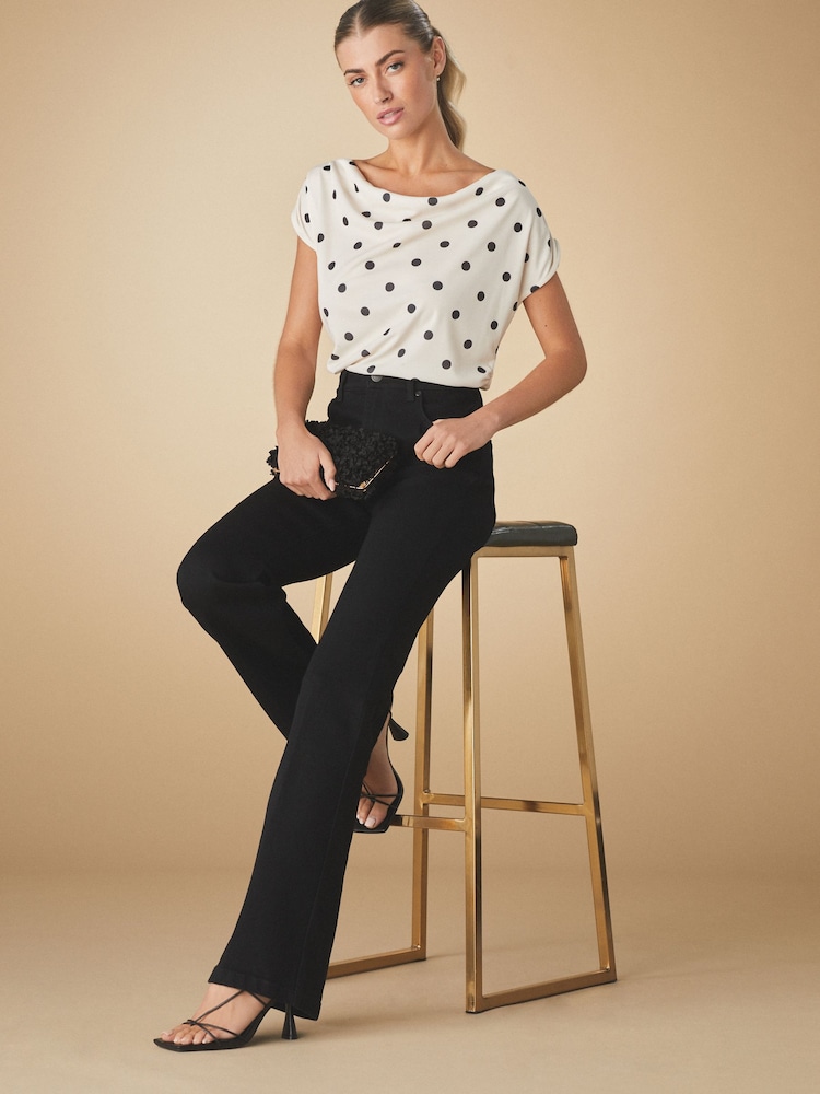 Black Relaxed Bootcut 100% Cotton Jeans - Image 2 of 7