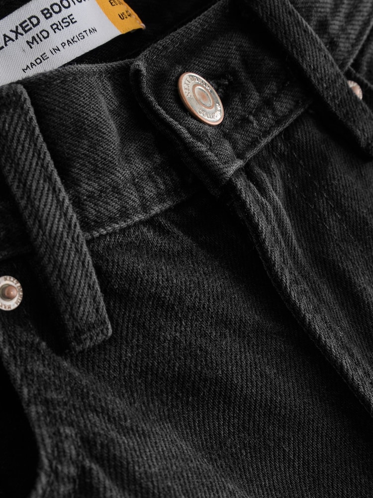 Black Relaxed Bootcut 100% Cotton Jeans - Image 7 of 7