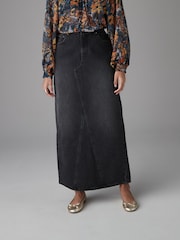 Noir - Maxi Denim 100% Jupe en coton - Image 1 de 7