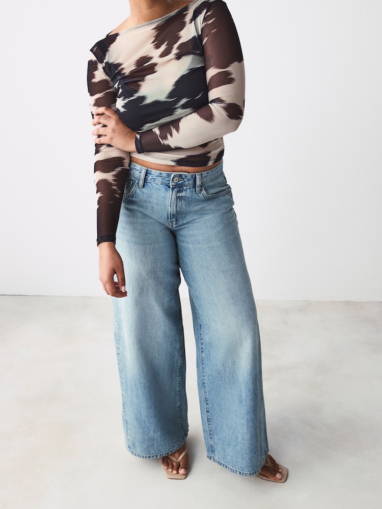 Bleach - 100% Cotton Hourglass Superwide Jeans - Image 1 of 7 Bleach - 100% Cotton Hourglass Superwide Jeans - Image 1 of 7