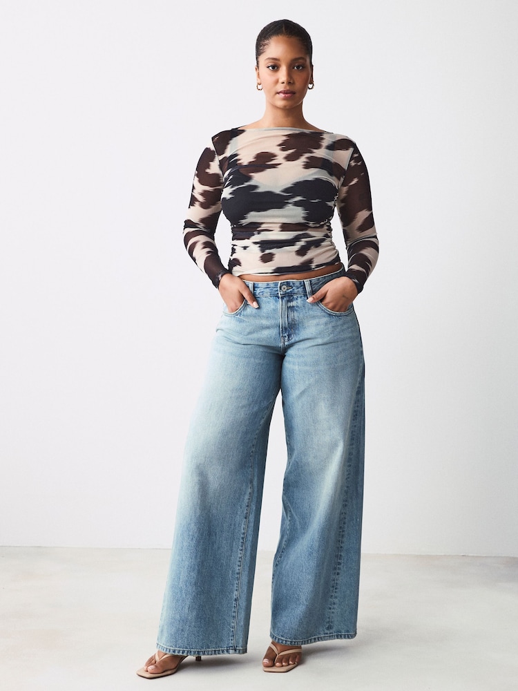 Gebleekt - 100% katoenen zandloper superbrede jeans - Image 2 of 7