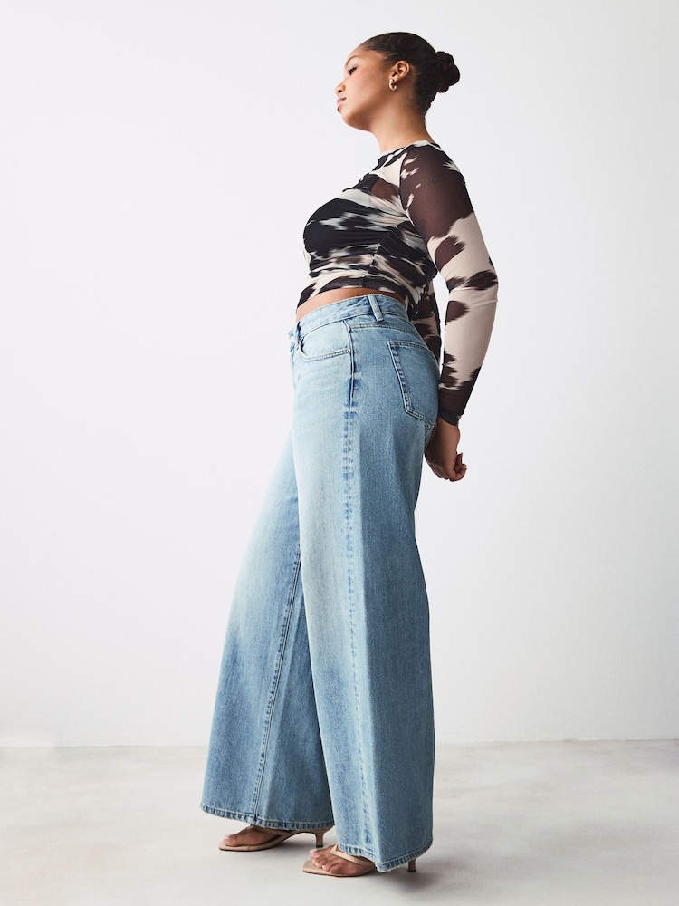 eau de javel - Jeans super larges 100% coton Hourglass - Image 4 of 7