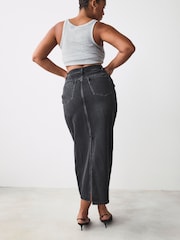 Noir - Jupes Hourglass Maxi Back en Denim 100fendu % coton - Image 3 of 8