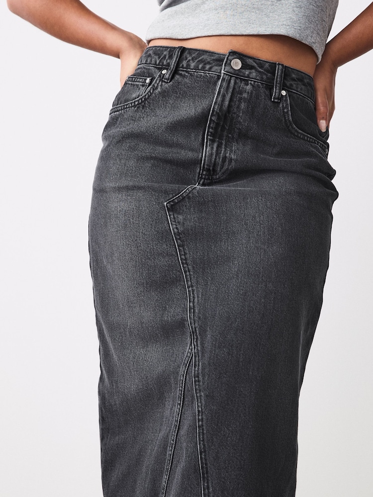 Noir - Jupes Hourglass Maxi Back en Denim 100fendu % coton - Image 5 of 8