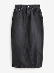 Noir - Jupes Hourglass Maxi Back en Denim 100fendu % coton - Image 6 of 8