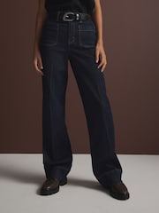 Rinse Patch Pocket Wide Leg Jeans - Image 2 of 6