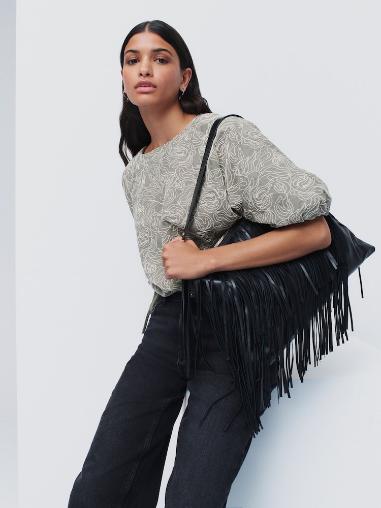 Noir - Ample Ample 100% Coton Jeans - Image 2 of 8