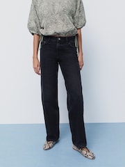 Noir - Ample Ample 100% Coton Jeans - Image 3 of 8