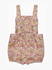 Trotters London Pink Little Liberty Print Penny Floral Frilly Bib Shorts - Image 3 of 4