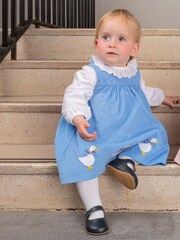 Trotters London Pink Little Cord Duck Smocked Pinafore Dress - Image 2 of 5