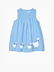 Trotters London Pink Little Cord Duck Smocked Pinafore Dress - Image 3 of 5