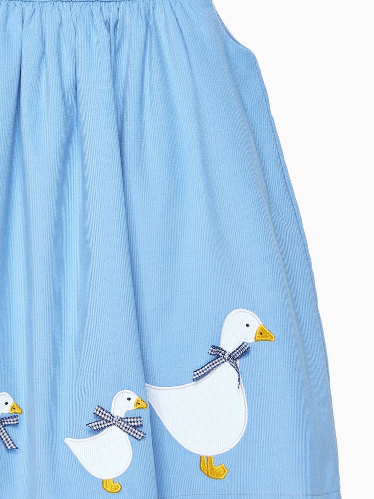 Trotters London Pink Little Cord Duck Smocked Pinafore Dress - Image 5 of 5