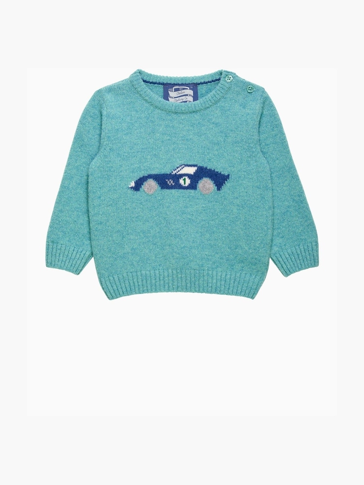 Trotters London Green Little Sea Sebastian Car Jumper - Image 1 of 3