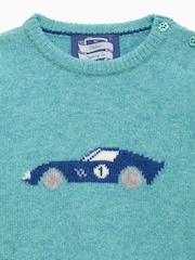 Trotters London Green Little Sea Sebastian Car Jumper - Image 3 of 3