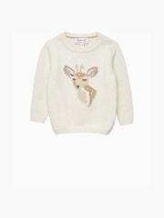 Trotters London Little Winter Dasher White Jumper - Image 1 of 3