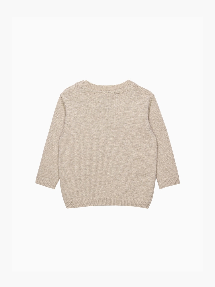 Trotters London Natural Little Oatmeal Fire Engine Jumper - Image 2 of 3