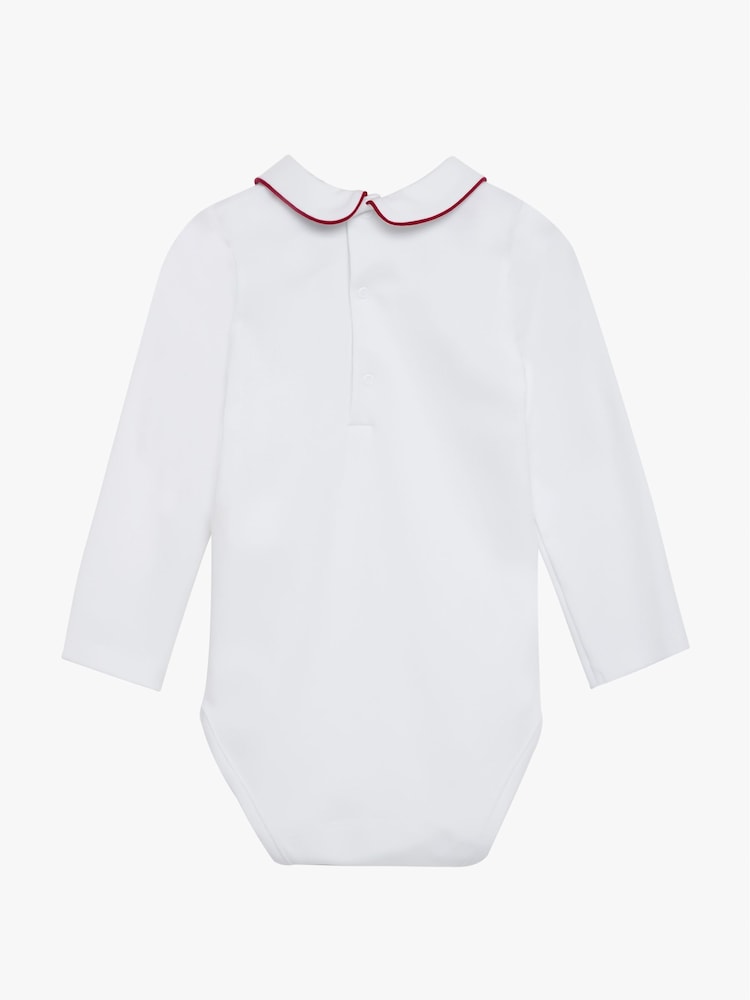 Trotters London Little Milo Piped White Bodysuit - Image 2 of 3