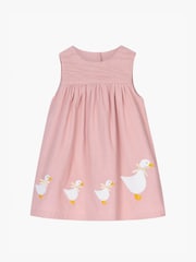 Trotters London Pink Little Cord Duck Smocked Pinafore Dress - Image 2 of 4